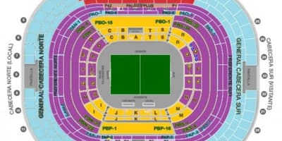 Estadio scc ਬੈਠਣ ਦਾ ਨਕਸ਼ਾ